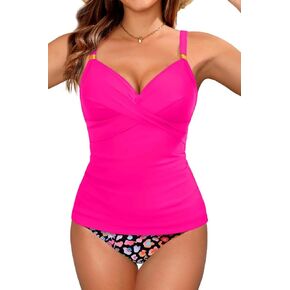Women's Tankini Swimsuits - Two Piece Swimsuit Tummy Control Bathing Suit 2025 Twist V Neck Swimwear