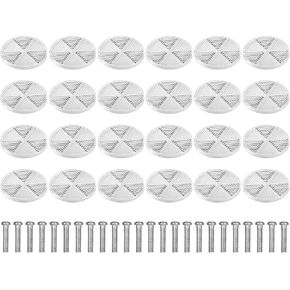 24 Pcs Front Reflector Round Reflector with Center Mounting Hole, Driveway Trailer Reflectors with 24 Screws, Safety Reflectors for Fence, Gate, Posts, Garage, Car, Tunnels, Mailbox (White, Ø 3.1")