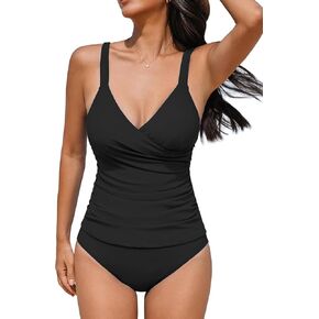 مجموعات Cupshe Women's Tankini Surplice v الرقبة من قطعتين للاستحمام بدلات قابلة للتعديل