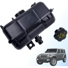 68364312AC Coolant Recovery Tank with Cap, Compatible with 2018 2019 2020 2021 2022 2023 2024 Jeep Wrangler 2.0L L4, Engine Coolant Recovery Bottle Replace 68364312AA 68364312AB