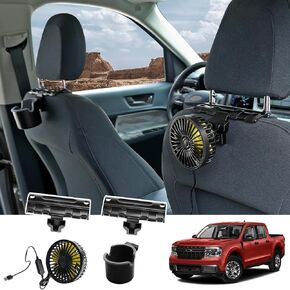 Mabett Seat Accessories for Ford Maverick 2022-2024 - Headrest Hooks, Electric Fan, Cup Holder Kit