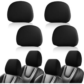4PCS Headrest Covers for Cars,Anti-Scratch & Dirt-Proof Car Headrest Covers for All-Round Protection,Elastic Fabric Car Seat Headrest Cover for Most Cars,Vans,Trucks