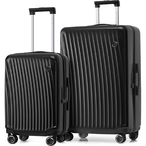 OIWAS 20 Inch Carry On Luggage, Hard Shell Suitcases with 8 Spinner Wheel, TSA Lock, Waterproof Compartment and Smooth Zippers, Lightweight Travel Luggage Airline Approved for Short Trip, White
