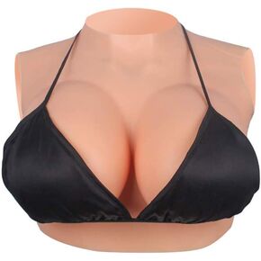 YIQI Silicone Breast Form Round Collar for Crossdressers Transgender with Touch Soft Bra Pad B CUP