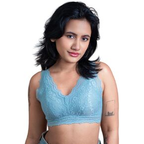Shape Women's Lace Bralette Everyday Comfort Padded Bra for Women Non-Adjustable Strap Bra with Back Hook Closure