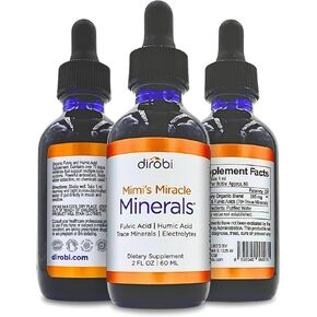 Dirobi Mimi's Miracle Minerals Fulvic Acid Humic Acid - Mineral Blend Drops Supplement, Liquid Trace Minerals 70 Ionic Minerals - Organic Plant Derived (4 oz 120 Day Supply)…