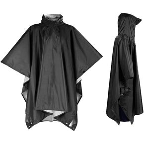 Harssidanzar Adult Hooded Rain Poncho For Men and Women Waterproof Lightweight Outdoor Raincoat SM305US