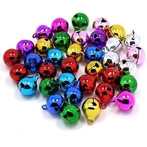100pcs Multicolored Mini Bell,Small Bells Jingle Bell Tinkle Bell for Christmas Decoration Christmas DIY Accessories 6mm,Craft Bells Craft Supplies