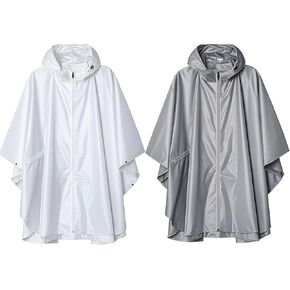 Reusable Rain Ponchos for Adults,2 Pack EVA Rain Jacket Coats with Hood for Women and Men in Saudi Arabia