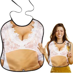 Funny Adult Bibs for Women Washable Waterproof Adult Bibs for Eating Clothing Protector Novelty Bib for Party Gifts