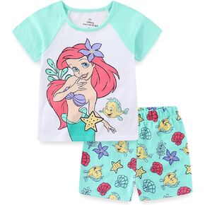 Disney The Little Mermaid Girls Short Sleeve T-Shirt and French Terry Shorts Set for Toddler and Big Kids