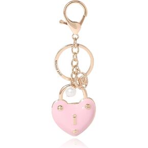Juicy Couture Cute Keychains for Women, Gold-Tone Logo Key Chain with Clear Crystals, Purse Charms, Bag Charms, Juicy Gifts