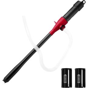 Electric Liquid Transfer Pump, Portable Efficient Power Battery Pump Up to 2.2 GPM, Battery Operated Electric Siphon Pump for Water Gas Fuel Diesel Non-Corrosive Liquids (Red)