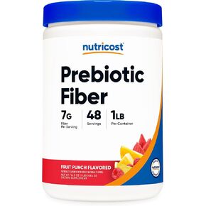 Nutricost Prebiotic Fiber Fruit Punch Flavored (1 Pound) - Vegan, Gluten-Free, GMO-Free