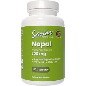 Sanar Naturals Nopal Capsules - Prickly Pear Cactus, GLP-1 Support Fiber Supplement for Digestive Gut Health - Sugar Free, Gluten Free,120 Pills
