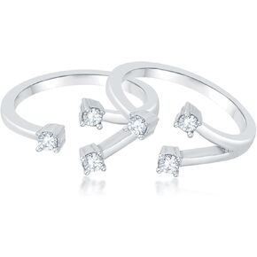 Women's Round Shape Cubic Zirconia Adjustable Wedding Toe Ring In 925 Sterling Silver.