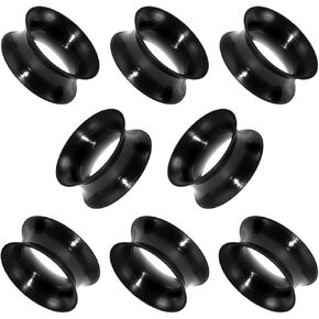 8PCS Ear Gauges Ultra Thin Soft Silicone Flexible Gauge Ear Tunnels 8g-1" Plugs Double Flared Flesh Stretchers Expander Black Clear Piercing Jewelry for Women Men