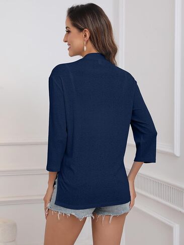Womens Summer Lightweight Cardigan 3/4 Sleeve Open Front Sheer Cover Ups with Pockets 2024 in Saudi Arabia