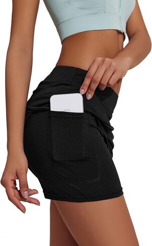 Ekouaer Golf Skorts for Woman High Waisted Active Skort Lightweight Tennis Skirt with 2 Pockets Workout Pickleball Sports in Saudi Arabia