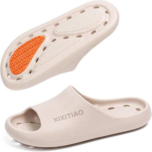 XIXITIAO Shower Shoes for Women Men,Non-Slip Pool Slides,Quick Drying Shower Slippers,Lightweight Shower Sandals with Drain Holes for College Dorm, Beach, Bathroom & Gym in Kuwait