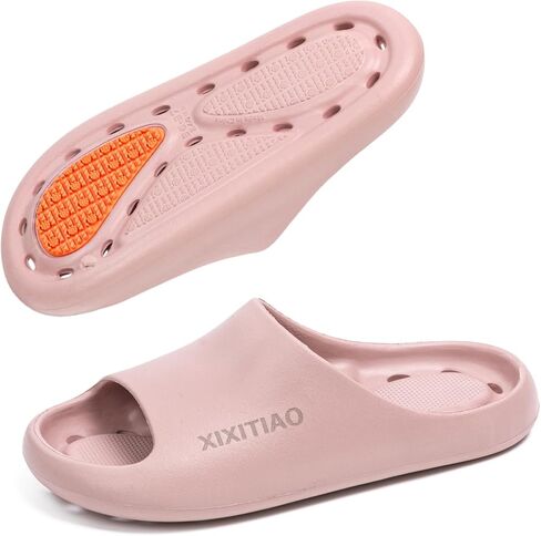 XIXITIAO Shower Shoes for Women Men,Non-Slip Pool Slides,Quick Drying Shower Slippers,Lightweight Shower Sandals with Drain Holes for College Dorm, Beach, Bathroom & Gym in Kuwait