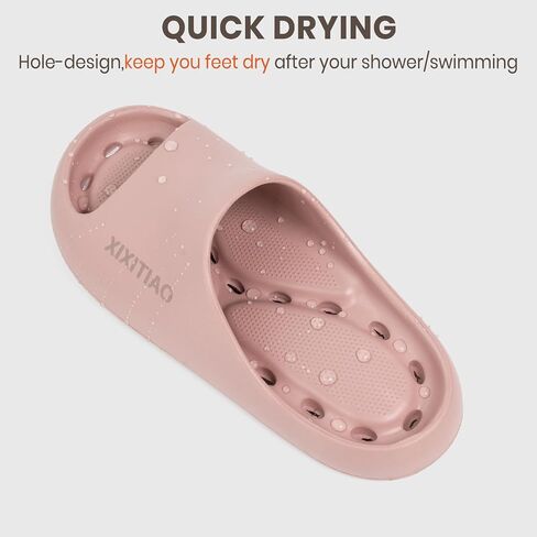 XIXITIAO Shower Shoes for Women Men,Non-Slip Pool Slides,Quick Drying Shower Slippers,Lightweight Shower Sandals with Drain Holes for College Dorm, Beach, Bathroom & Gym in Kuwait