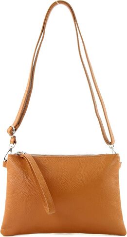 T186 - Italian clutch shoulder bag leather medium in Saudi Arabia