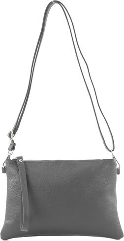 T186 - Italian clutch shoulder bag leather medium in Saudi Arabia