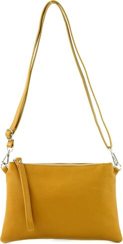 T186 - Italian clutch shoulder bag leather medium in Saudi Arabia