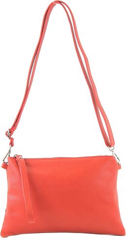 T186 - Italian clutch shoulder bag leather medium in Saudi Arabia