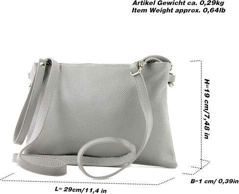 T186 - Italian clutch shoulder bag leather medium in Saudi Arabia