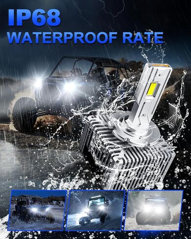 h8/h11 bulbs,Super Bright 6500K Cool White with Cooling Fan, IP68 Waterproof, Pack of 2 in Saudi Arabia