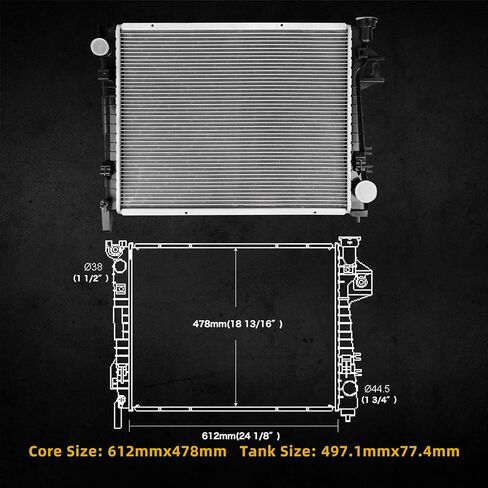 DWVO المبرد المبرد الكامل متوافق مع 2005-2007 كرايسلر تاون آند كانتري دودج جراند كارافان 3.3L 3.8L V6 in Kuwait