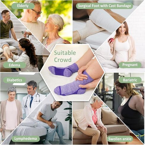 Artfasion Bamboo Viscose Diabetic Socks: 5 Pairs Non-Binding Wide Hospital Ankle Socks for Men Women Elderly Pregnant in Kuwait