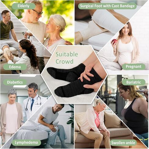 Artfasion Bamboo Viscose Diabetic Socks: 5 Pairs Non-Binding Wide Hospital Ankle Socks for Men Women Elderly Pregnant in Kuwait