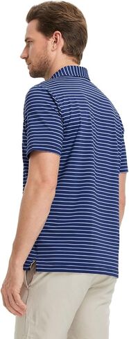 M MAELREG Golf Shirts for Men Moisture Wicking Striped Polo Performance Dry Fit Business Sports Mens Polo Shirts Short Sleeve in Saudi Arabia