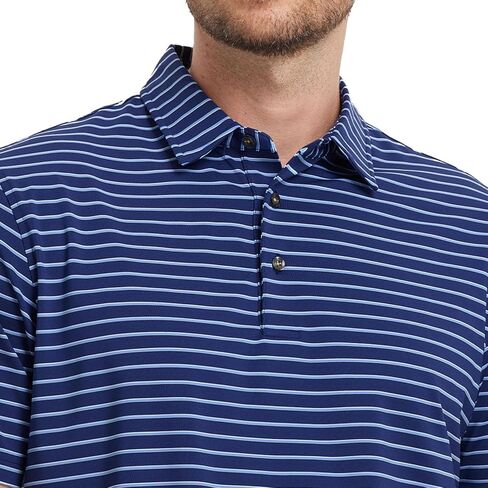 M MAELREG Golf Shirts for Men Moisture Wicking Striped Polo Performance Dry Fit Business Sports Mens Polo Shirts Short Sleeve in Saudi Arabia