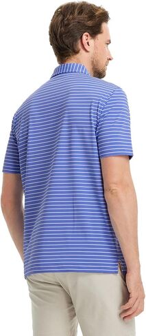 M MAELREG Golf Shirts for Men Moisture Wicking Striped Polo Performance Dry Fit Business Sports Mens Polo Shirts Short Sleeve in Saudi Arabia