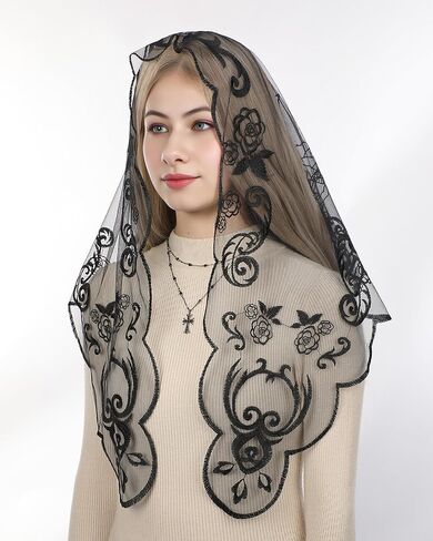 بوزيدوول مانتيلا حجارة للكنيسة الكاثوليكية ، مثلث الصلاة اليدين و Cross Chapel Veil ، أغطية رأس الكتلة اللاتينية للنساء in Kuwait