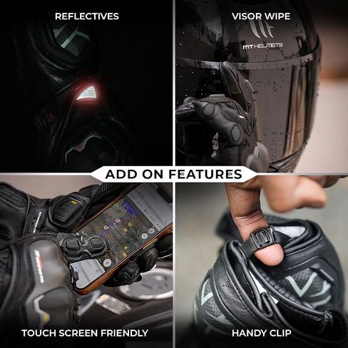 ViaTerra Grid MK3 Full Gauntlet Leather Motorcycle Gloves I CE Level 2 Carbon Fiber Knuckle Protection + Knox SPS 404 on Palm| Pinky Finger Bridge I Secure Closure with Wrist Accordion in Saudi Arabia