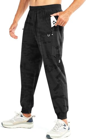 NORTHYARD Men's Athletic Running Pants Lightweight Workout Joggers Quick Dry Gym Sweatpants Active Sports Track Training in Kuwait