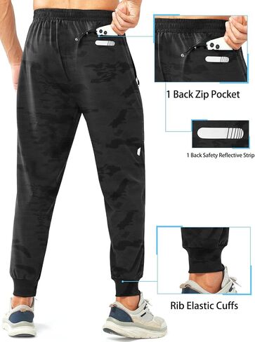 NORTHYARD Men's Athletic Running Pants Lightweight Workout Joggers Quick Dry Gym Sweatpants Active Sports Track Training in Kuwait