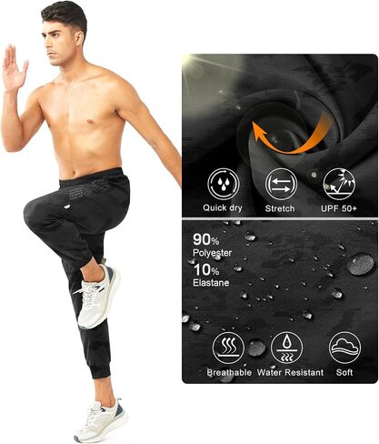 NORTHYARD Men's Athletic Running Pants Lightweight Workout Joggers Quick Dry Gym Sweatpants Active Sports Track Training in Kuwait