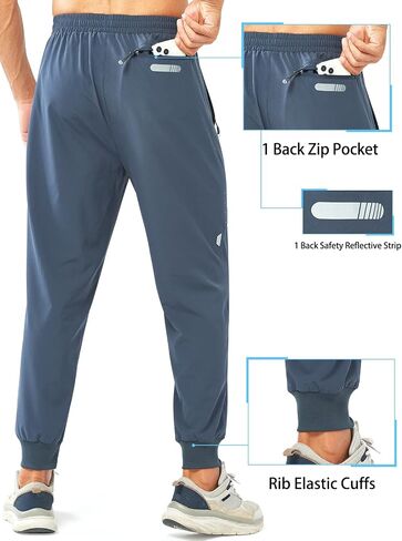 NORTHYARD Men's Athletic Running Pants Lightweight Workout Joggers Quick Dry Gym Sweatpants Active Sports Track Training in Kuwait