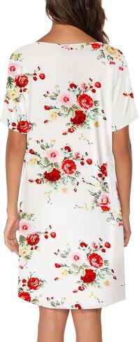 2 Pack Nightgowns for Women Cotton Sleep Shirts Short Sleeve Nightshirts in Saudi Arabia