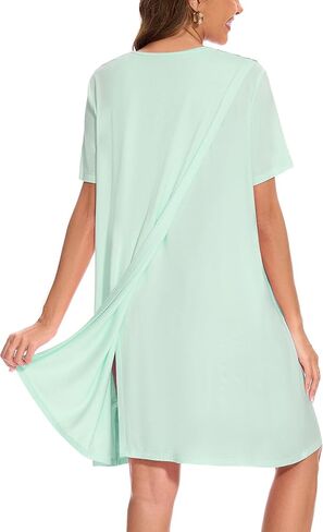 AVIIER 100% Cotton Hospital Gowns for Women Open Back Tear Away Post Shoulder Surgery Dress Adaptive Clothing Nightgowns in Kuwait