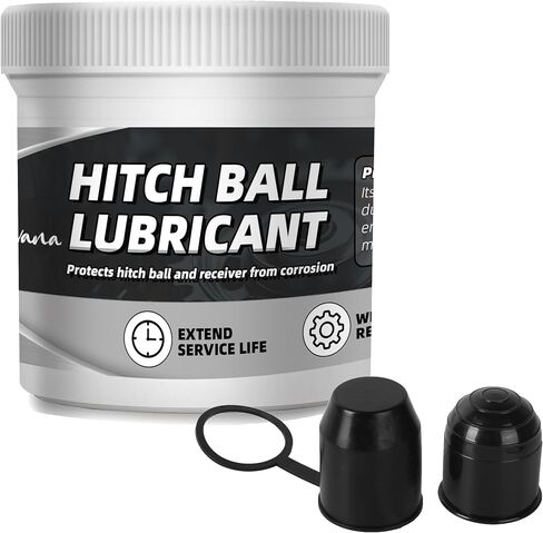 4 oz Trailer Hitch Ball Grease, Includes 2 Trailer Ball Head Covers, Lubricant for Trailer Locks, Reduces Friction & Wear, No More Grease Stains, Ideal for Dump, Travel, and Camper Accessories in Saudi Arabia