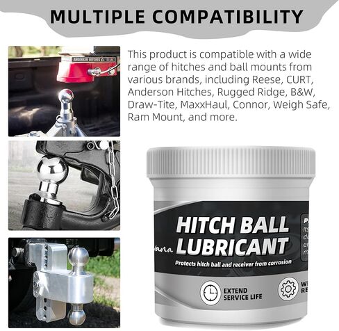 4 أوقية مقطورة شحوم الكرة ، تشمل 2 أغلفة رأس الكرة المقطورة ، ومواد تشحيم لأقفال المقطورة ، ويقلل من الاحتكاك والارتداء ، لا مزيد in Kuwait