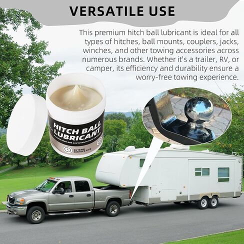 4 أوقية مقطورة شحوم الكرة ، تشمل 2 أغلفة رأس الكرة المقطورة ، ومواد تشحيم لأقفال المقطورة ، ويقلل من الاحتكاك والارتداء ، لا مزيد in Kuwait