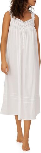 Eileen West Queen Anne's Lace 100% Cotton Gown with Heirloom Lace for Women, Machine Washable 50-Inch Length Ballet Nightgown in Saudi Arabia